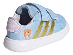 Tenis Adidas Grand Court Anna I Azul y Dorado para Niña