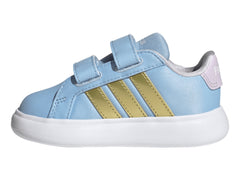 Tenis Adidas Grand Court Anna I Azul y Dorado para Niña