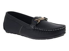 Mocasines Luna Rosa Piel Negro para Mujer