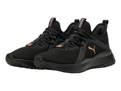 Tenis Puma Softride Karma Negro y Oro Rosa para Mujer