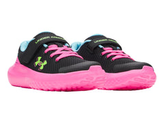 Tenis Under Armour GPS Surge 4 AC Negro y Rosa para Niña