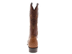 Botas Vaqueras Cuadra de Piel de Avestruz Color Orix
