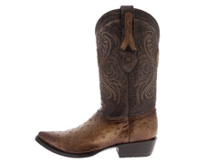 Botas Vaqueras Cuadra de Piel de Avestruz Color Orix