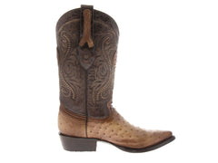 Botas Vaqueras Cuadra de Piel de Avestruz Color Orix