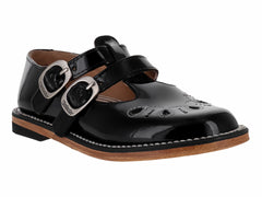 Zapatos Escolares Elefante Negro de Charol para Niña