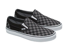 Tenis Vans Classic Slip-On Negro con Cuadros Gris