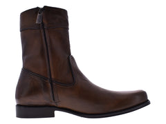 Botas Cuadra en Piel de Venado Color Almendra