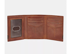 Cartera Fossil Quinn Trifold para Hombre en Color Café