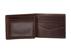 Cartera Plegable de Piel Fossil Derrick Café