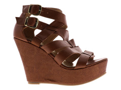 Sandalias de Tacón OYYI Camel para Mujer