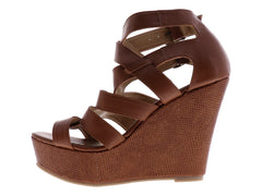 Sandalias de Tacón OYYI Camel para Mujer
