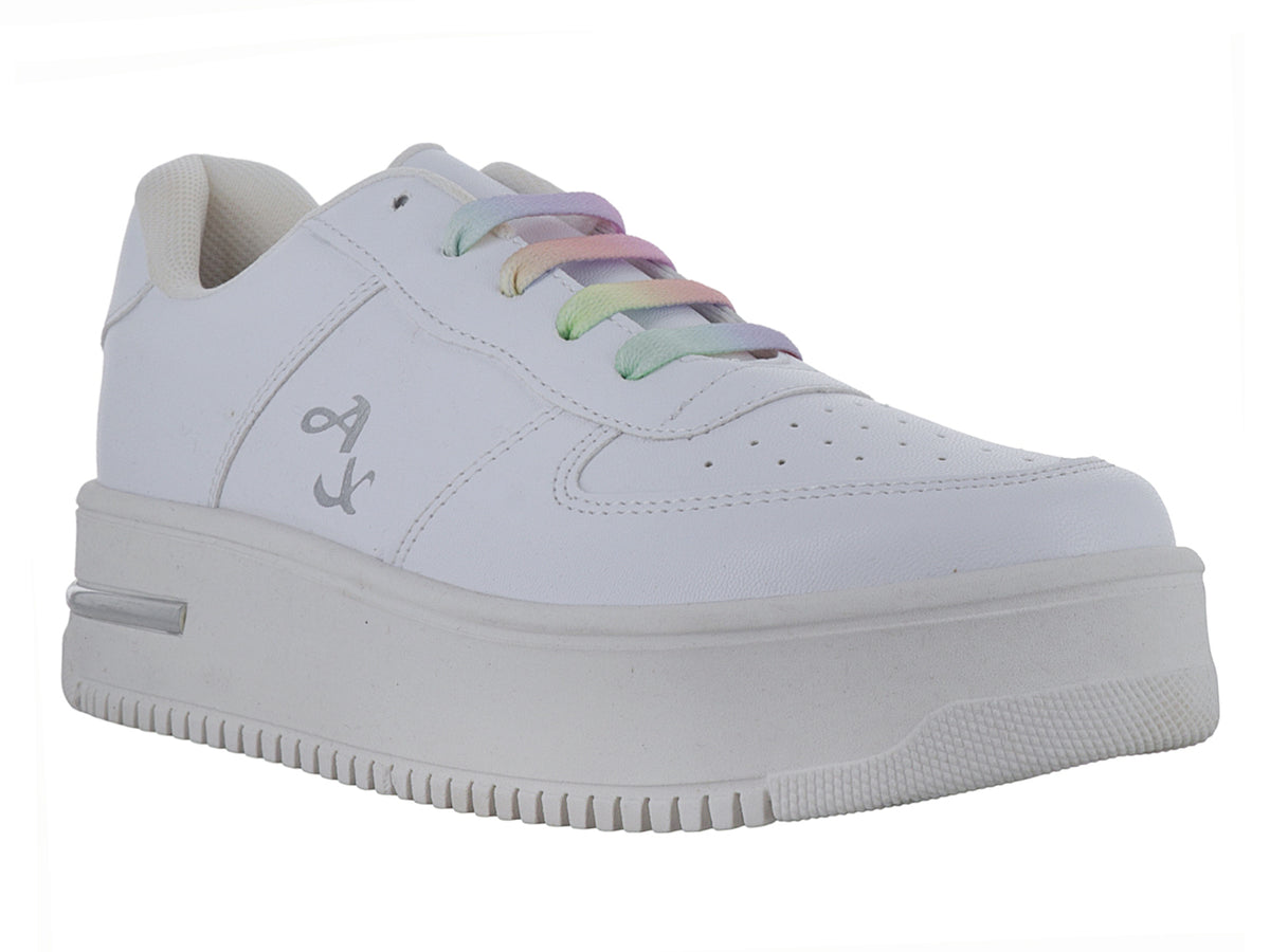 Tenis Andrax Blanco con Agujetas Arcoíris para Mujer
