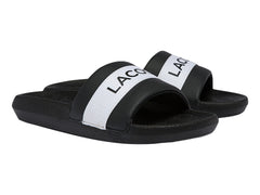 Sandalias Lacoste Croco Slide Negro y Blanco para Mujer
