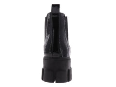 Botines Nomadas Negro Charol Arrugado para Mujer