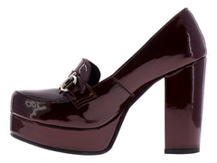 Tacones OYYI de Charol Color Merlot para Mujer
