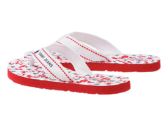 Sandalias Tommy Hilfiger Webbing Flat Rojo y Blanco para Mujer