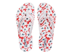 Sandalias Tommy Hilfiger Webbing Flat Rojo y Blanco para Mujer