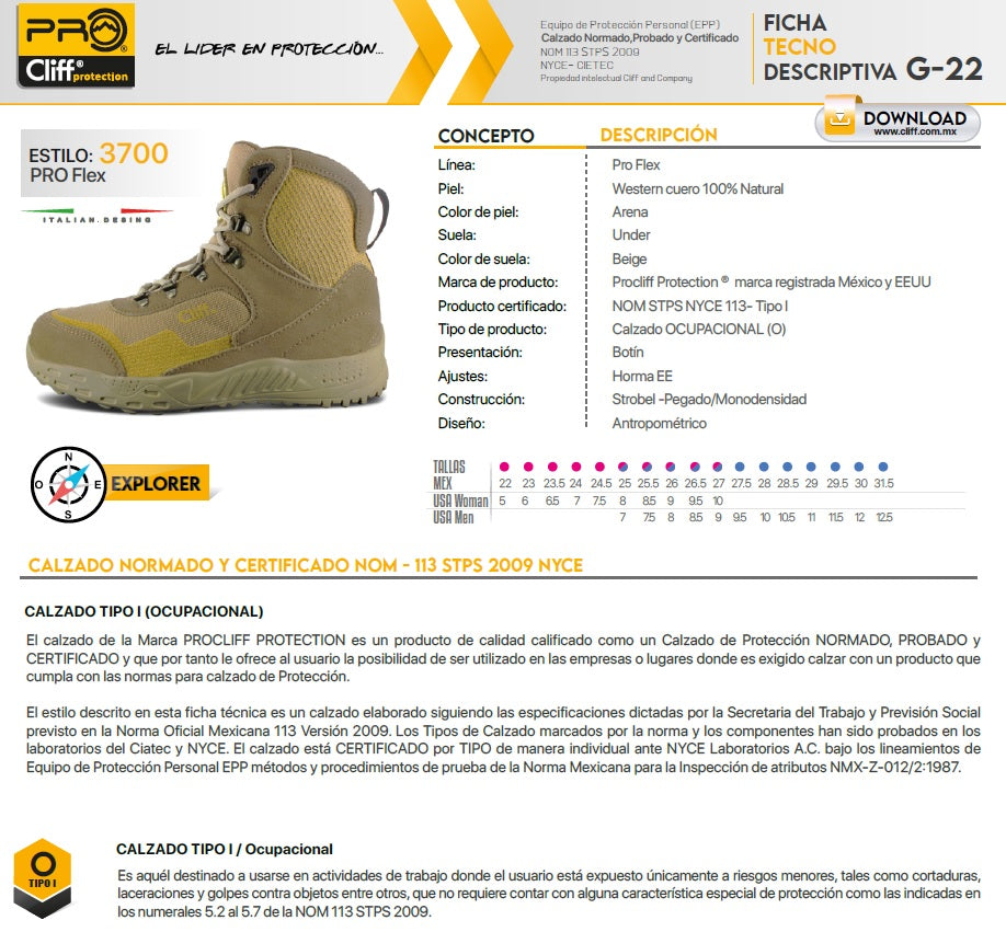 Botas Cliff 3700 Para Hombre