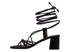 Sandalias Sary Tacón Negro Lace Up para Mujer