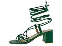 Sandalias Sary Verde Bandera Lace Up para Mujer