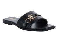 Sandalias ROZE Croco Negro para Mujer