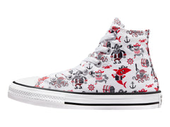 Tenis Converse Chuck Taylor All Star Hi Blanco y Rojo para Niño