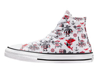 Tenis Converse Chuck Taylor All Star Hi Blanco y Rojo para Niño