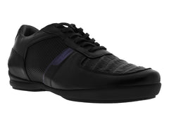 Zapatos Cuadra Piel de Caimán Negro para Hombre