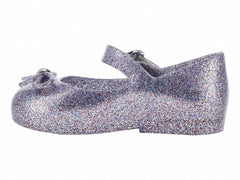 Zapatos Mary Jane Mini Melissa Plata Glitter para Niña