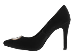 Zapatillas Tacón Alto Luna Rosa Negro para Mujer