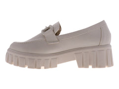 Zapatos Loafers Senties Color Latte para Mujer