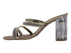 Zapatillas Sary Dorado con Pedrería para Mujer