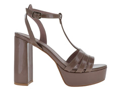 SARY Zapatillas de Charol Color Taupe para Mujer