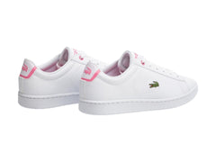 Tenis Lacoste Carnaby Evo Blanco y Rosa para Niña