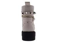 Botines Combat Luna Rosa Gris para Mujer
