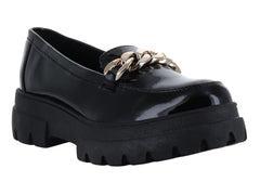 Zapatos Mocasines Meli&Ana Charol Negro para Mujer