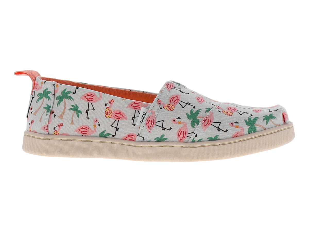 Zapatos TOMS Blanco con Flamencos para Niña