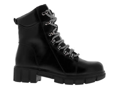Botines Combat Roze Negro para Mujer