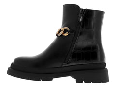 Botines Combat Roze Negros para Mujer