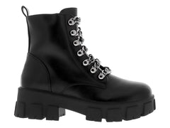Botines Combat Roze Negro para Mujer
