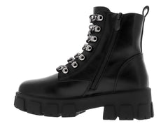 Botines Combat Roze Negro para Mujer