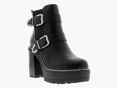 Botines Roze Negros con Tacón y Plataforma para Mujer