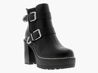 Botines Roze Negros con Tacón y Plataforma para Mujer