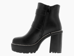 Botines Roze Negros con Tacón y Plataforma para Mujer