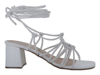 Sandalias Roze Tacón Cuadrado Blanco para Mujer