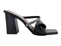 Sandalias Roze Negro con Pedrería para Mujer