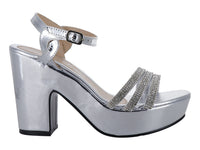 Zapatillas de Fiesta Roze Color Plata para Mujer