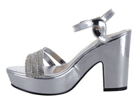 Zapatillas de Fiesta Roze Color Plata para Mujer
