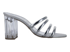 Sandalias ROZE Tacón Cuadrado Plata para Mujer