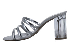 Sandalias ROZE Tacón Cuadrado Plata para Mujer